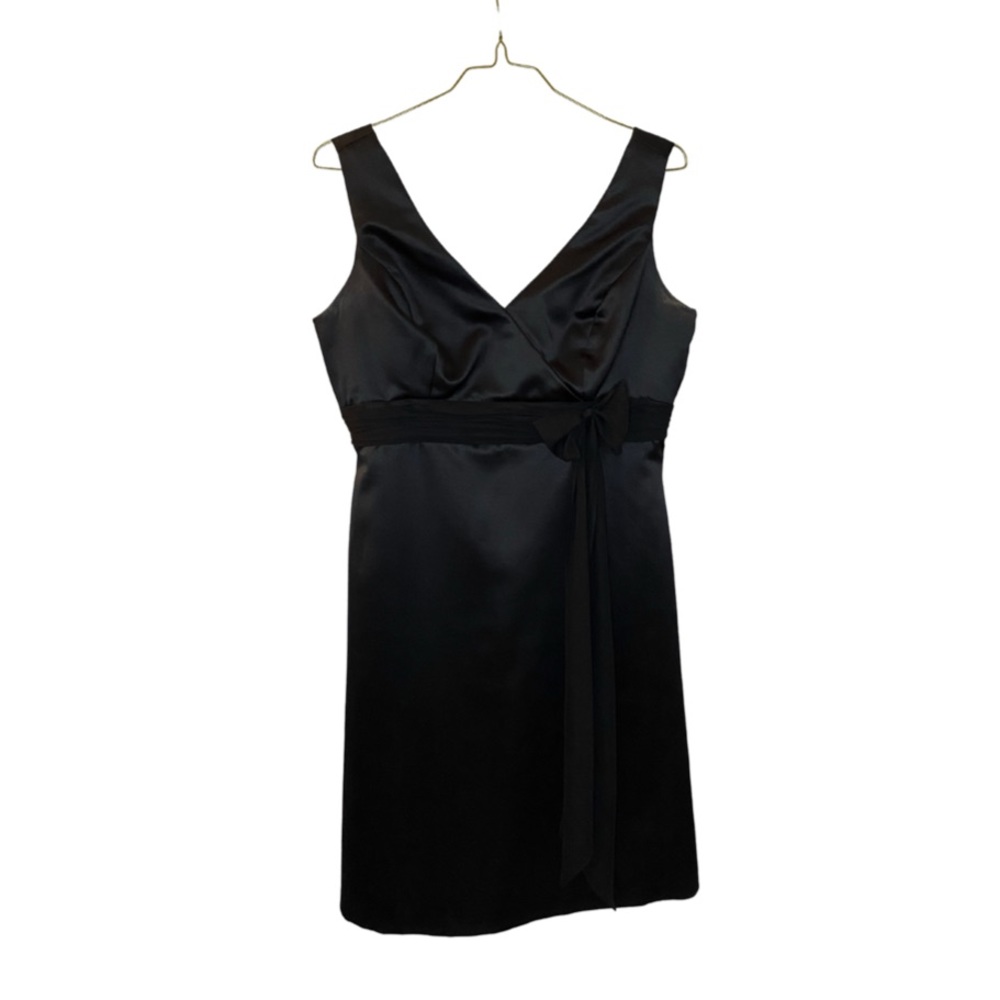After Six Black Faux Wrap Sleeveless Dress size 14